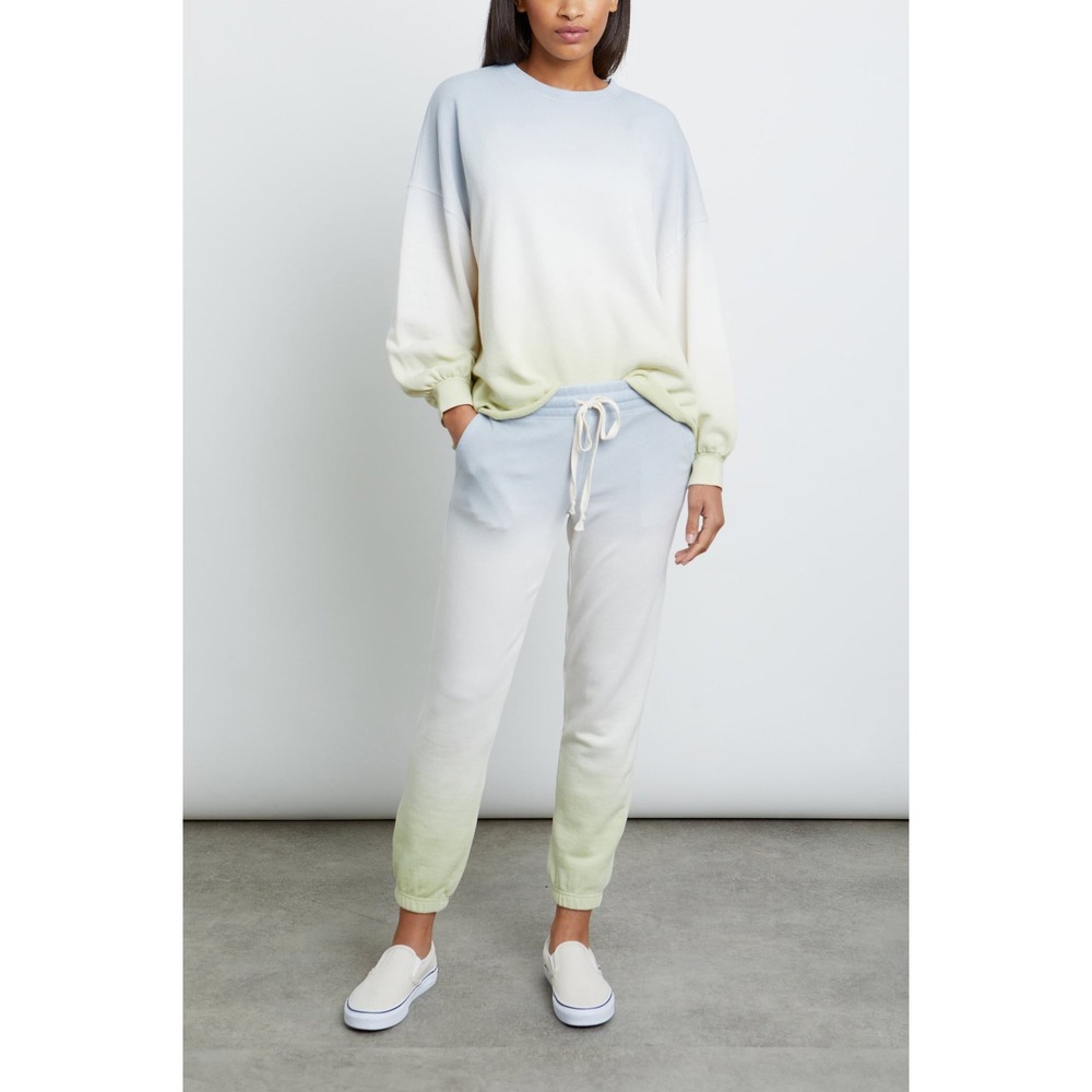 Rails Reeves & Kingston Sweatshirt Sweatpants Set Blue Mint Dip Dye L